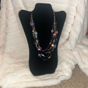 Multicolor Glass Beaded Necklace EUC